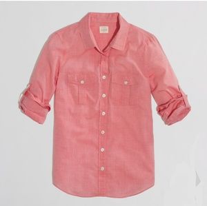 J Crew Factory | Blush Cotton Voile Camp Top